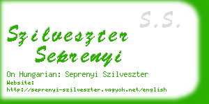 szilveszter seprenyi business card